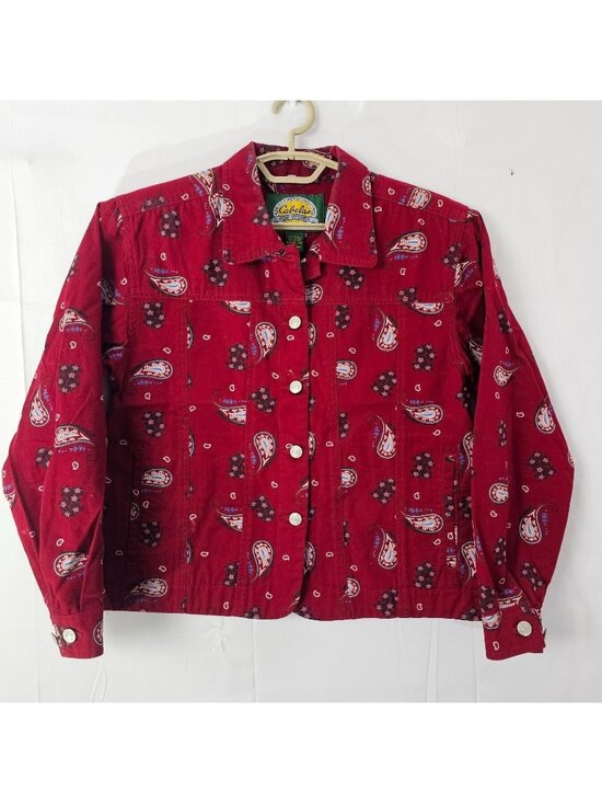 Cabela's Tops - Cabelas Button Up Shirt Womens S Red Paisley Western Long Sleeve Cotton Top
